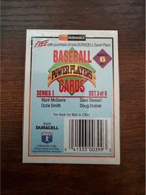 1993 Duracell Power Players Set 3 of 6 – McGwire Ozzie Smith 4 Cards
